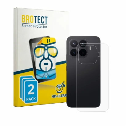 Front side of a product packaging with the brand logo BROTECT. Next to it is the device Xiaomi 17T Pro (Back) shown with the c