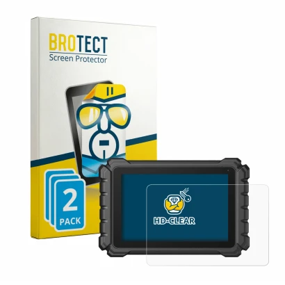 Front side of a product packaging with the brand logo BROTECT. Next to it is the device Topdon ONE Plus shown with the corresp