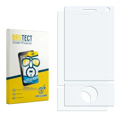 Front side of a product packaging with the brand logo BROTECT. Next to it is the corresponding screen protector.