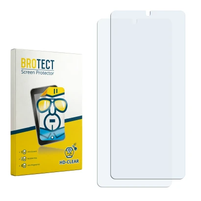 Front side of a product packaging with the brand logo BROTECT. Next to it is the corresponding screen protector.