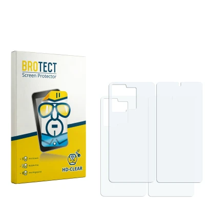 Front side of a product packaging with the brand logo BROTECT. Next to it is the corresponding screen protector.