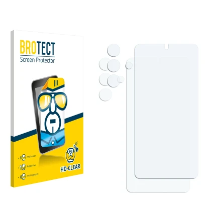 Front side of a product packaging with the brand logo BROTECT. Next to it is the corresponding screen protector.