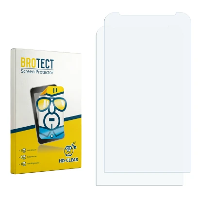 Front side of a product packaging with the brand logo BROTECT. Next to it is the corresponding screen protector.