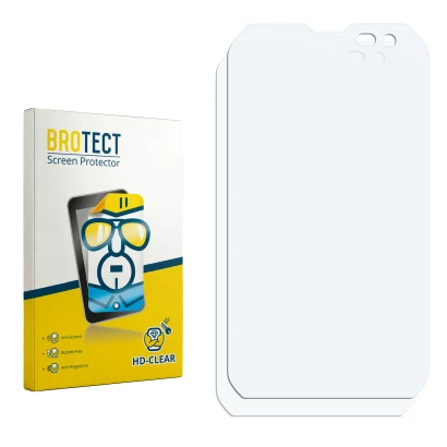 Front side of a product packaging with the brand logo BROTECT. Next to it is the corresponding screen protector.