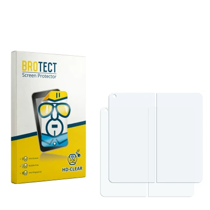 Front side of a product packaging with the brand logo BROTECT. Next to it is the corresponding screen protector.