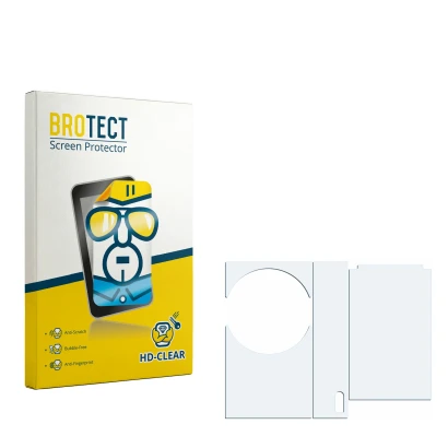 Front side of a product packaging with the brand logo BROTECT. Next to it is the corresponding screen protector.