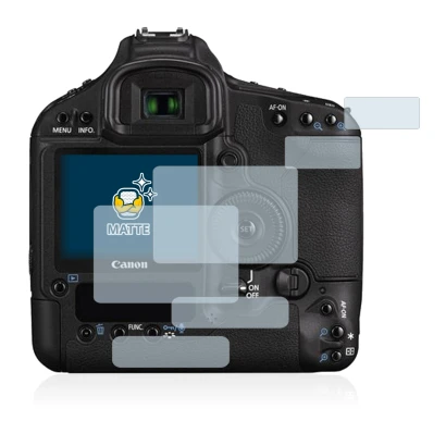 Image of the device Canon EOS 1D Mark III with a wide variety of screen protectors.