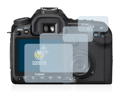 Image of the device Canon EOS 40D with a wide variety of screen protectors.