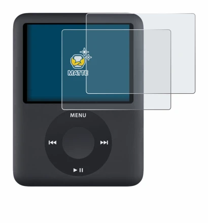 Image of the device Apple iPod nano (3th Gen.) with a wide variety of screen protectors.