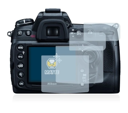 Image of the device Nikon D300 with a wide variety of screen protectors.