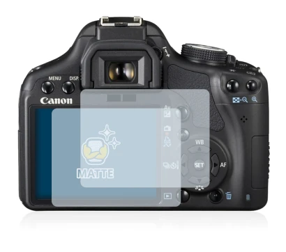 Image of the device Canon EOS 500D with a wide variety of screen protectors.