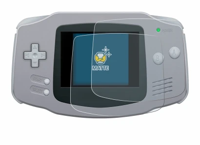 Image of the device Nintendo Gameboy Advance GBA with a wide variety of screen protectors.