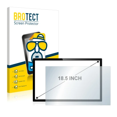 Front side of a product packaging with the brand logo BROTECT. Next to it is the device shown with the corresponding screen pr