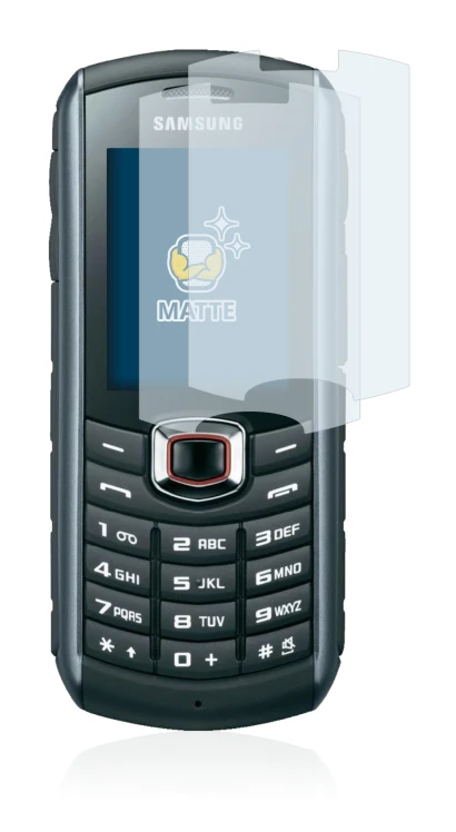 Image of the device Samsung B2710 with a wide variety of screen protectors.