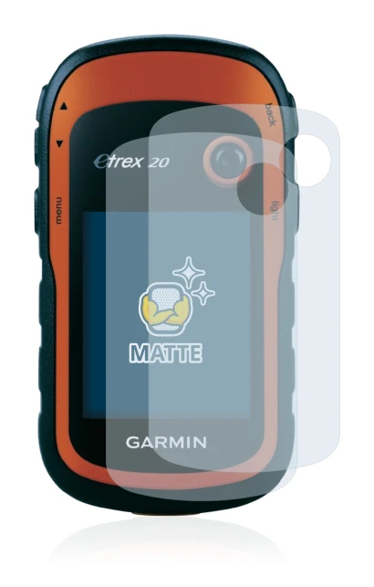 Image of the device Garmin eTrex 20 with a wide variety of screen protectors.