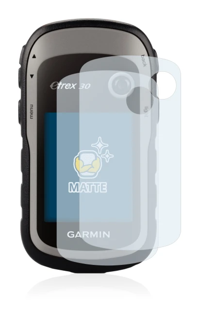 Image of the device Garmin eTrex 30 with a wide variety of screen protectors.