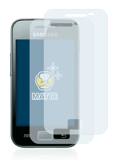 Image of the device Samsung Galaxy Ace S5830i with a wide variety of screen protectors.