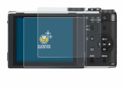 Image of the device Pentax MX-1 with a wide variety of screen protectors.
