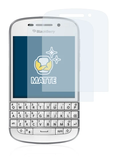 Image of the device BlackBerry Q10 with a wide variety of screen protectors.