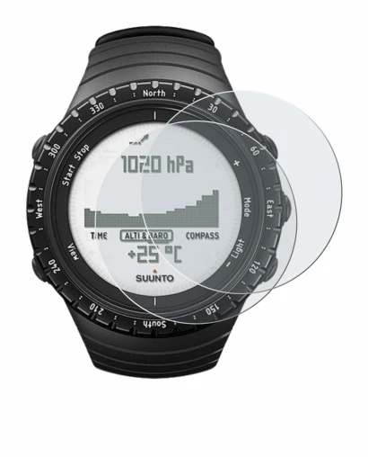 Image of the device Suunto Core Regular Black with a wide variety of screen protectors.