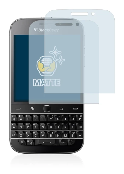 Image of the device Blackberry Classic Q20 with a wide variety of screen protectors.