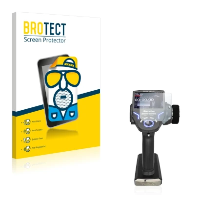 Front side of a product packaging with the brand logo BROTECT. Next to it is the device Futaba 4PX shown with the correspondin