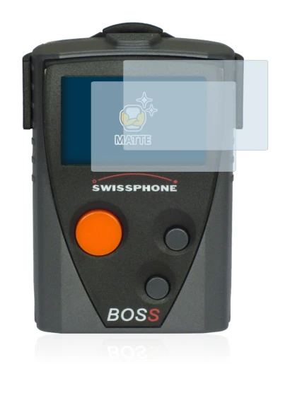 Image of the device Swissphone Boss 910 with a wide variety of screen protectors.