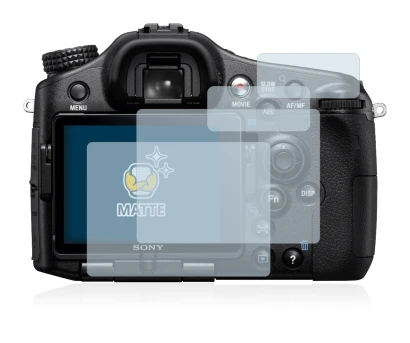 Image of the device Sony Alpha 77 (SLT-77) with a wide variety of screen protectors.