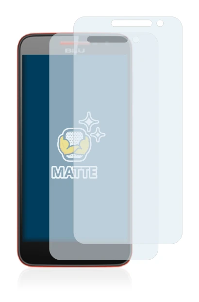 Image of the device BLU Studio C with a wide variety of screen protectors.