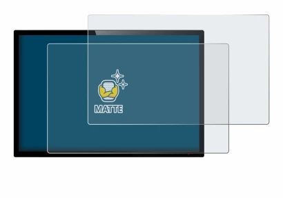 Image of the device with a wide variety of screen protectors.