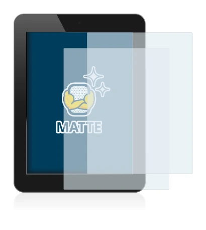 Image of the device with a wide variety of screen protectors.