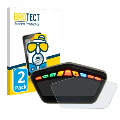 Front side of a product packaging with the brand logo BROTECT. Next to it is the device Ducati Hypermotard 821 2015 Speedomete