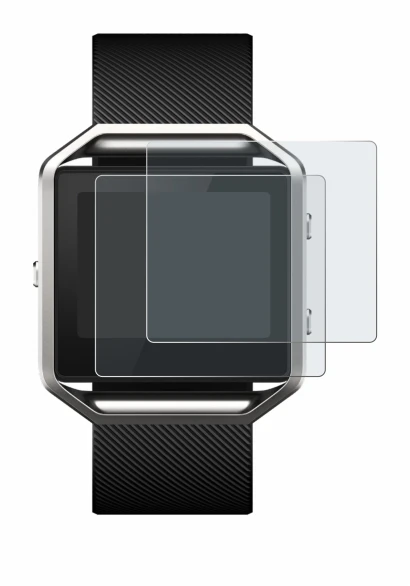 Image of the device Fitbit Blaze with a wide variety of screen protectors.
