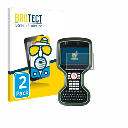 Front side of a product packaging with the brand logo BROTECT. Next to it is the device Leica CS20 3.75G Disto shown with the 