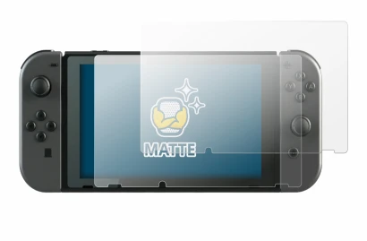Image of the device Nintendo Switch with a wide variety of screen protectors.