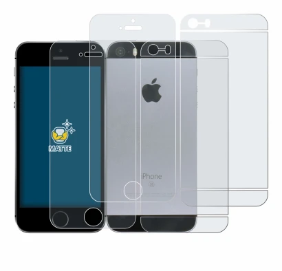 Image of the device Apple iPhone SE 2016 (Front+Back) with a wide variety of screen protectors.