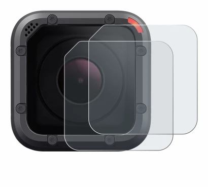 Image of the device GoPro Hero 5 Session Lens (housing) with a wide variety of screen protectors.
