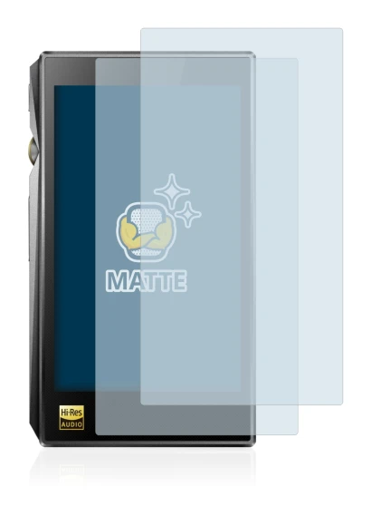 Image of the device FiiO X5 III with a wide variety of screen protectors.