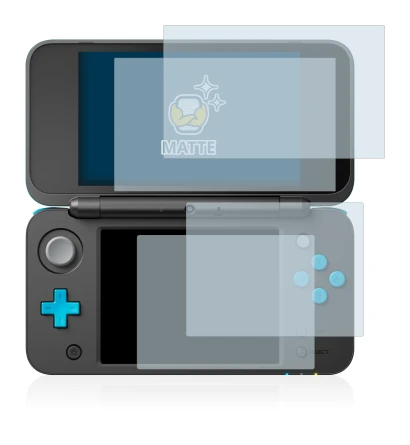 Image of the device Nintendo 2DS XL with a wide variety of screen protectors.