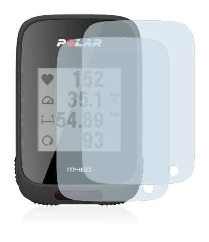 Image of the device Polar M460 with a wide variety of screen protectors.