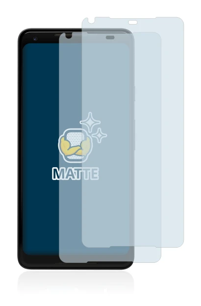 Image of the device Google Pixel 2 XL with a wide variety of screen protectors.