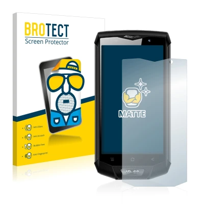 Front side of a product packaging with the brand logo BROTECT. Next to it is the device Blackview BV8000 Pro shown with the co