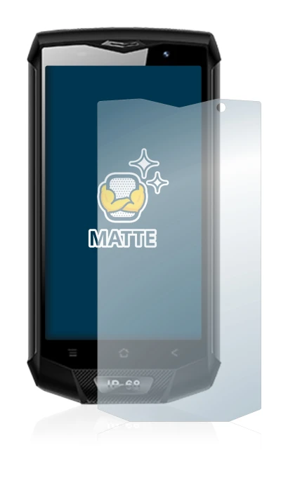 Image of the device Blackview BV8000 Pro with a wide variety of screen protectors.