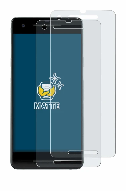 Image of the device Google Pixel 2 with a wide variety of screen protectors.