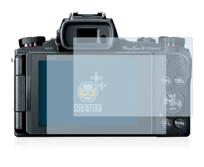 Image of the device Canon PowerShot G1 X Mark III with a wide variety of screen protectors.
