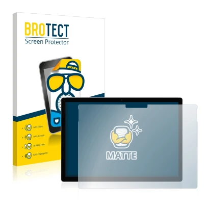 Front side of a product packaging with the brand logo BROTECT. Next to it is the device Microsoft Surface Book 2 13.5" shown w