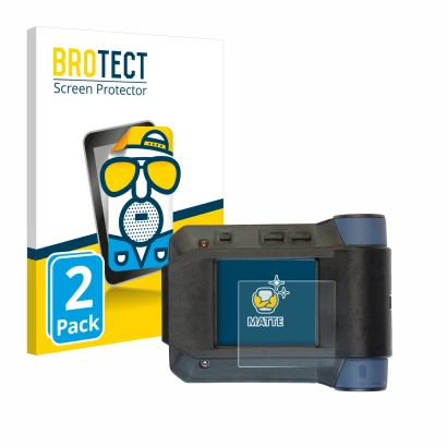 Front side of a product packaging with the brand logo BROTECT. Next to it is the device Swissphone s.Quad X15 shown with the c