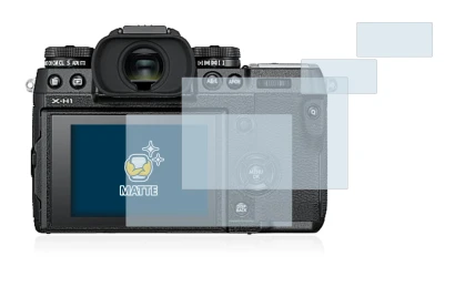Image of the device Fujifilm X-H1 with a wide variety of screen protectors.