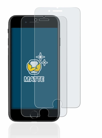 Image of the device Apple iPhone SE 2 2020 with a wide variety of screen protectors.