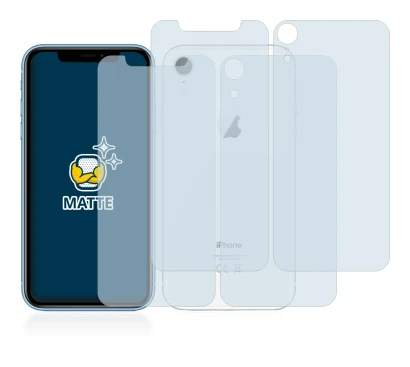 Image of the device Apple iPhone XR (Front+Back) with a wide variety of screen protectors.